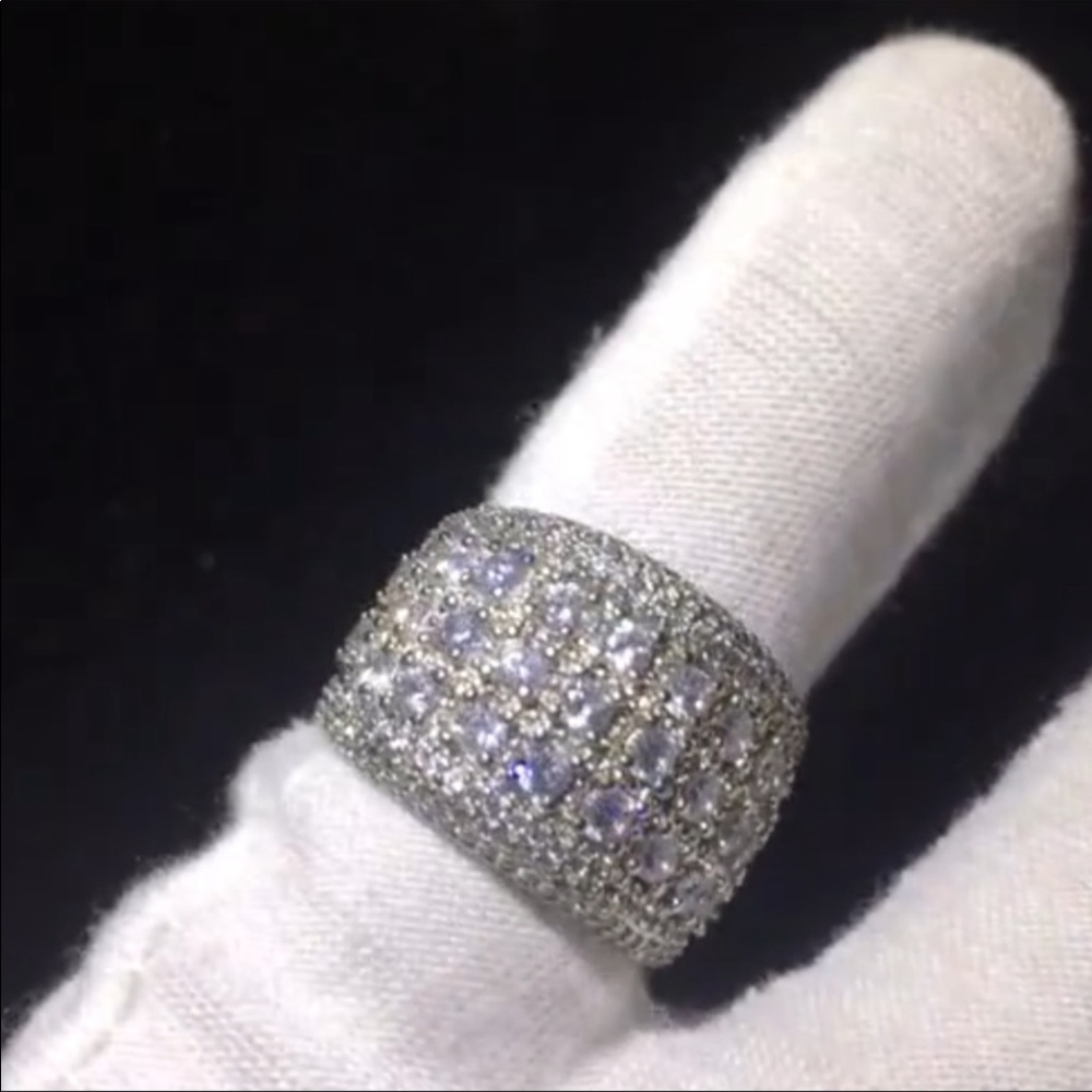 Brand new silver stamped diamonds sparkly rings - Picture 3 of 9